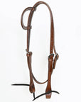 Hilason Western Horse American Genuine Leather Headstall Brown Stainless Steel Hardware