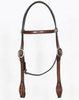 Hilason Western Horse American Genuine Leather Headstall Brown Stainless Steel Hardware