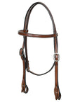 Hilason Western Horse American Genuine Leather Headstall Brown Stainless Steel Hardware