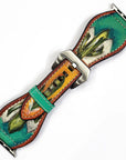 American Darling Hand Tooled I watch Strap Genuine Leather With Beautiful Cactus Hand Painted Smart Watch Strap
