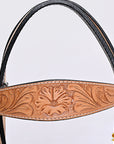 HILASON Western Horse Headstall Breast Collar Set Tack Genuine American Leather Floral Tan
