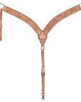 HILASON Western Horse Headstall Breast Collar Set Tack Genuine American Leather Floral Tan