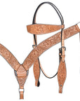 HILASON Western Horse Headstall Breast Collar Set Tack Genuine American Leather