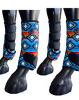Hilason Horse Front Rear Hind Leg Sport Boots Set of 4 Blue