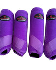 L M S Hilason Horse Front Rear Hind Leg Sport Boots Set of 4 Purple