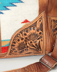 American Darling Duffel Saddle Blanket Hand Tooled Genuine Leather Western Women Bag | Handbag Duffle Weekend Travel Bags for