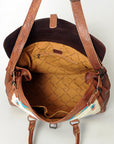 American Darling Duffel Saddle Blanket Hand Tooled Genuine Leather Western Women Bag | Handbag Duffle Weekend Travel Bags for