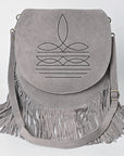American Darling Crossbody Genuine Suede Leather Women's Bag Western Handbag Purse | Hand tooled