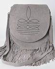 American Darling Crossbody Genuine Suede Leather Women's Bag Western Handbag Purse | Hand tooled