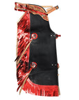 Hilason Western Pro Rodeo Bull Riding Chaps Leather Youth Kid