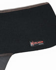 HILASON Western Horse Wool Felt Round Contoured Western Saddle Pad W/ Genuine Leather Black