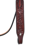 Hilason Western Horse Genuine Leather Headstall Breast Collar Brown Floral Hand Carved Stainless Steel Hardware