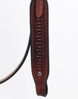 Hilason Western Horse Hand Tooled Headstall Breast Collar Genuine Leather Brown Stainless Steel Hardware
