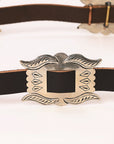 American Darling Genuine Leather Women Belt Dark Brown With Concho 51 Inches