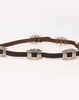 American Darling Genuine Leather Women Belt Dark Brown With Concho 51 Inches