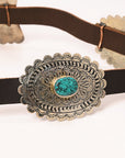 American Darling Genuine Leather Women Belt Dark Brown With Concho 51 Inches