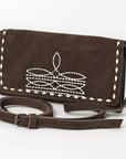 American Darling Western Small Cross Body Genuine Leather Handbag Purse Wallet Bag For Women Girls