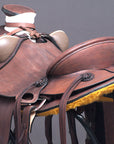 15 In Western Horse Wade Saddle Geniuine Leather Ranch Roping Dark Brown
