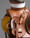 15 In HILASON Western Horse Wade Saddle Genuine Leather Ranch Roping Brown