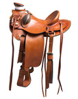 15 In HILASON Western Horse Wade Saddle Genuine Leather Ranch Roping Brown