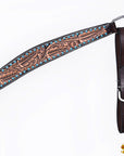 HILASON Western Horse Leaf Headstall Breast Collar Set Genuine Leather Dark Brown