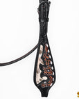 Hilason Horse Floral Hand Carved American Leather Breast Collar Headstall Dark Brown