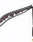 Hilason Horse Floral Hand Carved American Leather Breast Collar Headstall Dark Brown