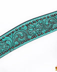 Hilason Horse Floral Hand Painted American Leather Breast Collar Headstall Turquoise