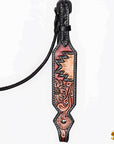 Hilason Horse Floral Hand Painted American Leather Breast Collar Headstall Dark Brown