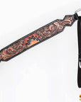 Hilason Horse Floral Hand Painted American Leather Breast Collar Headstall Dark Brown