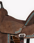 Hilason Western Horse Barrel Flex Tree Trail American Leather Saddle Brown