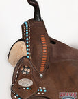 Hilason Western Horse Barrel Flex Tree Trail American Leather Saddle Brown