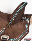 Hilason Western Horse Barrel Flex Tree Trail American Leather Saddle Brown