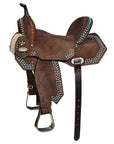 Hilason Western Horse Barrel Flex Tree Trail American Leather Saddle Brown