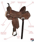 Hilason Western Horse Barrel Flex Tree Trail American Leather Saddle Brown