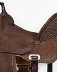 Hilason Western Horse Barrel Flex Tree Trail American Leather Saddle Brown