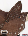 Hilason Western Horse Barrel Flex Tree Trail American Leather Saddle Brown