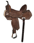 Hilason Western Horse Barrel Flex Tree Trail American Leather Saddle Brown