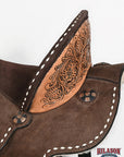 Hilason Western Horse Barrel Flex Tree Trail American Leather Saddle Dark Brown Gorgeous Floral Hand Tooled & Carved