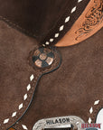 Hilason Western Horse Barrel Flex Tree Trail American Leather Saddle Dark Brown Gorgeous Floral Hand Tooled & Carved