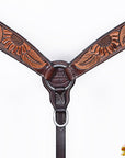 HILASON Western Horse Hand Carved American Leather Breast Collar Headstall