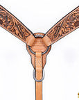 HILASON Western Horse Hand Carved American Leather Breast Collar Headstall
