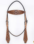 HILASON Western Horse Hand Carved American Leather Breast Collar Headstall