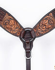 HILASON Western Horse Hand Carved American Leather Breast Collar Headstall