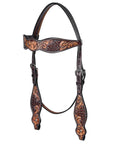 HILASON Western Horse Hand Carved American Leather Breast Collar Headstall
