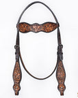 HILASON Western Horse Hand Carved American Leather Breast Collar Headstall