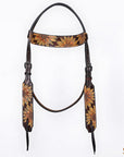HILASON Western Horse Hand Carved American Leather Breast Collar Headstall