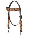 HILASON Western Horse Hand Carved American Leather Breast Collar Headstall