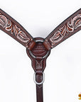 HILASON Western Horse Hand Carved American Leather Breast Collar Headstall