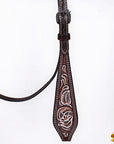 HILASON Western Horse Hand Carved American Leather Breast Collar Headstall